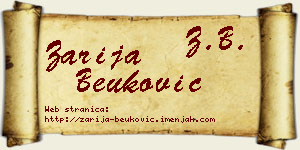 Zarija Beuković vizit kartica